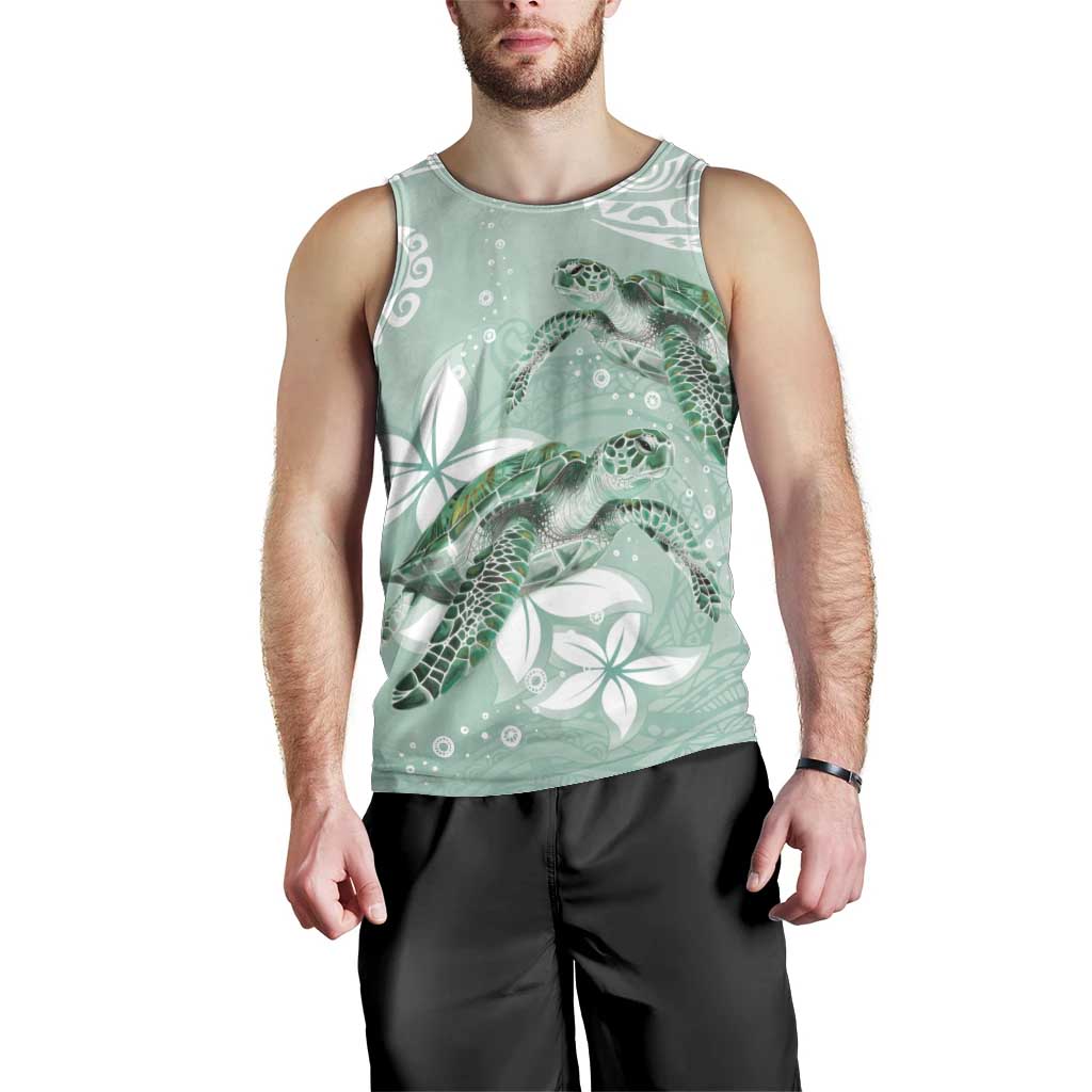 Happy Valentine's Day Polynesia Men Tank Top SeaTurtle Couple Polynesian - Green Lester Color LT14 - Polynesian Pride