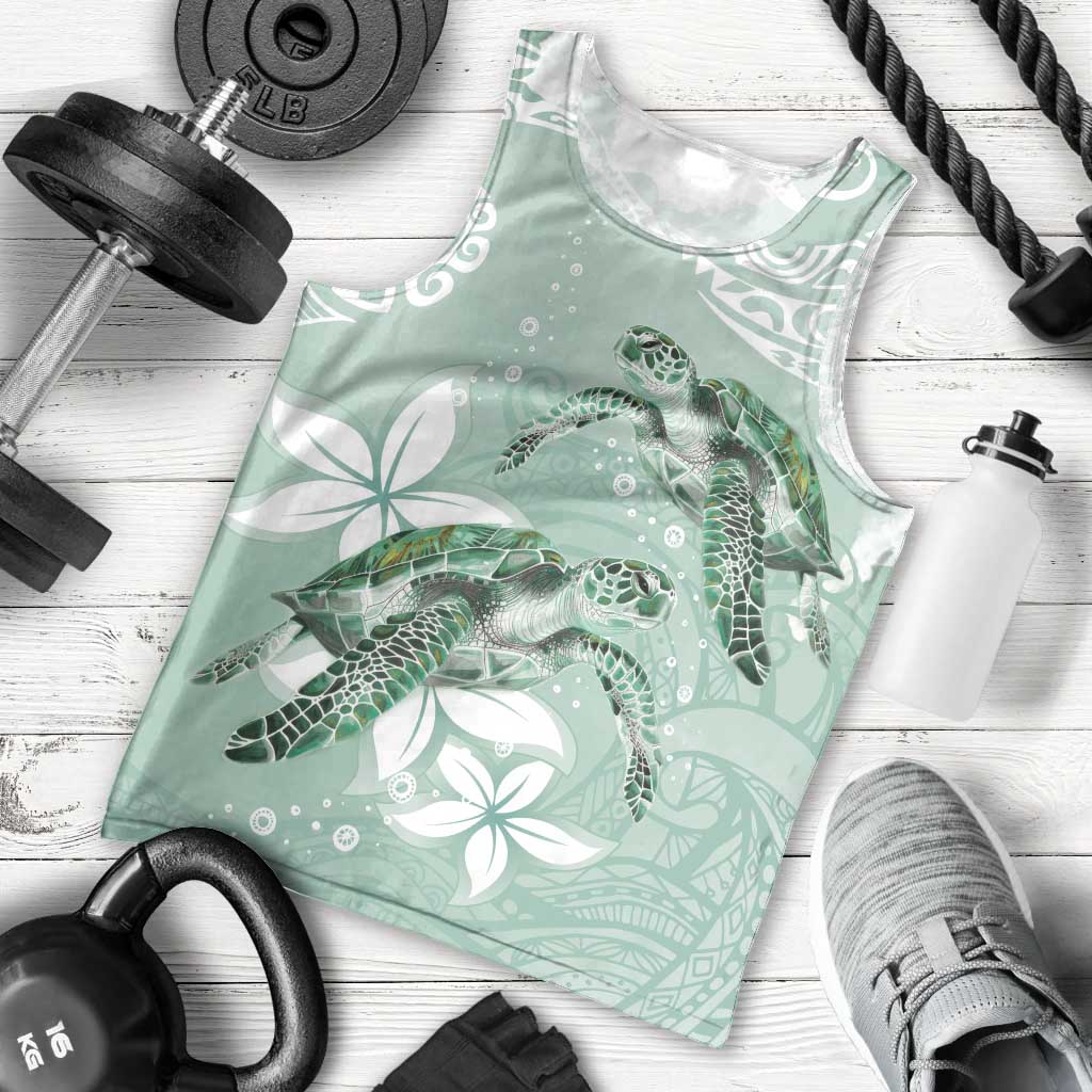 Happy Valentine's Day Polynesia Men Tank Top SeaTurtle Couple Polynesian - Green Lester Color LT14 - Polynesian Pride