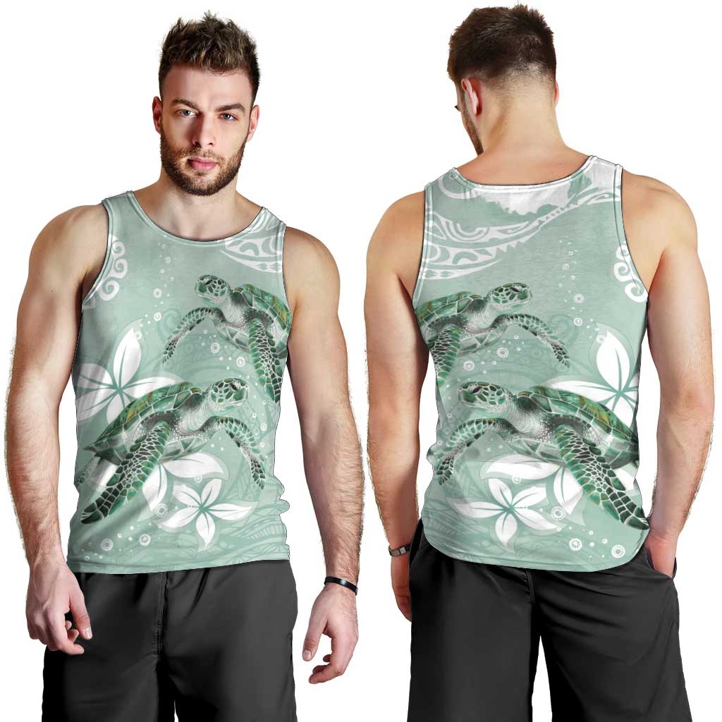 Happy Valentine's Day Polynesia Men Tank Top SeaTurtle Couple Polynesian - Green Lester Color LT14 - Polynesian Pride