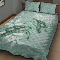 Happy Valentine's Day Polynesia Quilt Bed Set SeaTurtle Couple Polynesian - Green Lester Color LT14 - Polynesian Pride