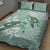 Happy Valentine's Day Polynesia Quilt Bed Set SeaTurtle Couple Polynesian - Green Lester Color