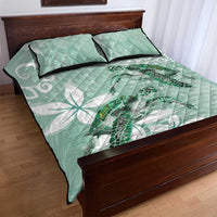 Happy Valentine's Day Polynesia Quilt Bed Set SeaTurtle Couple Polynesian - Green Lester Color LT14 - Polynesian Pride