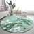 Happy Valentine's Day Polynesia Round Carpet SeaTurtle Couple Polynesian - Green Lester Color