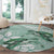 Happy Valentine's Day Polynesia Round Carpet SeaTurtle Couple Polynesian - Green Lester Color