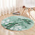 Happy Valentine's Day Polynesia Round Carpet SeaTurtle Couple Polynesian - Green Lester Color