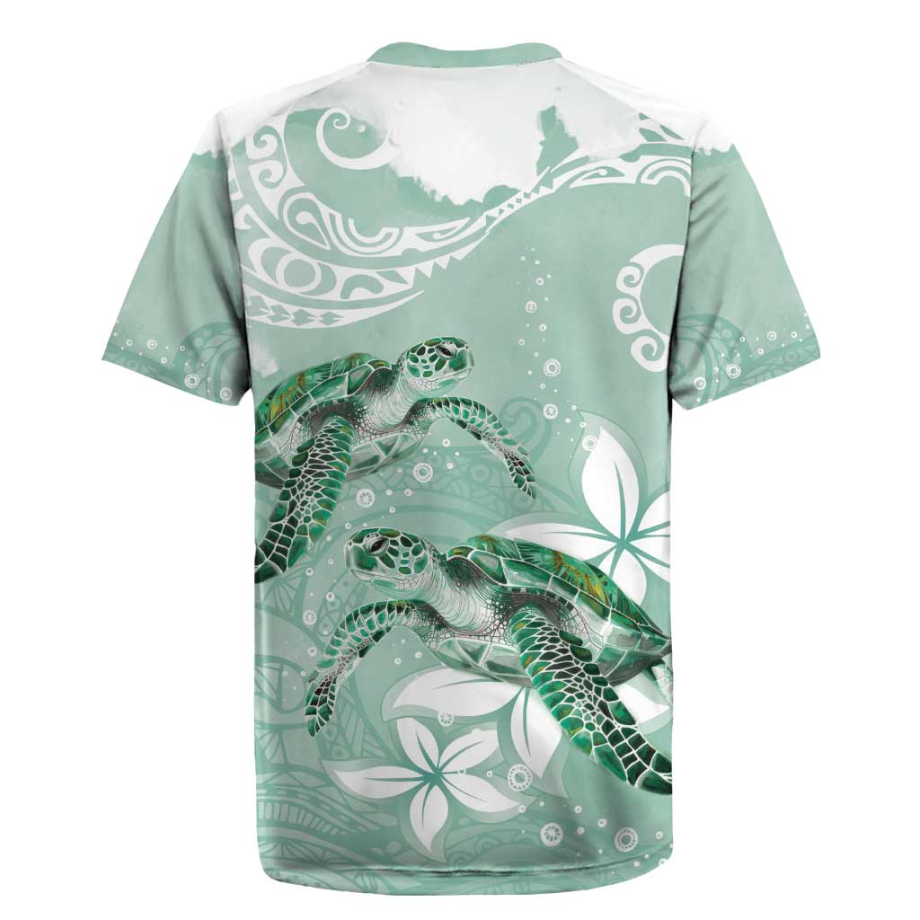 Happy Valentine's Day Polynesia Rugby Jersey SeaTurtle Couple Polynesian - Green Lester Color LT14 - Polynesian Pride