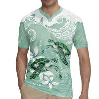 Happy Valentine's Day Polynesia Rugby Jersey SeaTurtle Couple Polynesian - Green Lester Color LT14 - Polynesian Pride