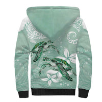 Happy Valentine's Day Polynesia Sherpa Hoodie SeaTurtle Couple Polynesian - Green Lester Color LT14 - Polynesian Pride