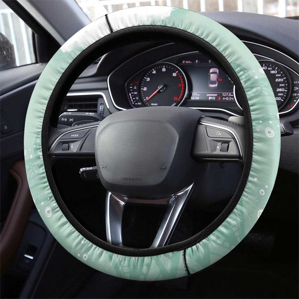 Happy Valentine's Day Polynesia Steering Wheel Cover SeaTurtle Couple Polynesian - Green Lester Color LT14 - Polynesian Pride