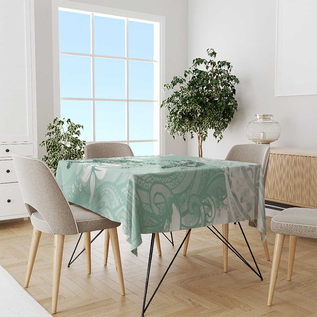 Happy Valentine's Day Polynesia Tablecloth SeaTurtle Couple Polynesian - Green Lester Color LT14 - Polynesian Pride