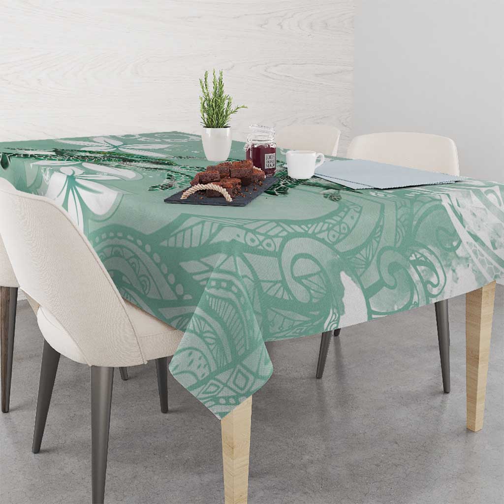 Happy Valentine's Day Polynesia Tablecloth SeaTurtle Couple Polynesian - Green Lester Color LT14 - Polynesian Pride