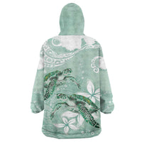 Happy Valentine's Day Polynesia Wearable Blanket Hoodie SeaTurtle Couple Polynesian - Green Lester Color LT14 - Polynesian Pride