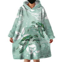 Happy Valentine's Day Polynesia Wearable Blanket Hoodie SeaTurtle Couple Polynesian - Green Lester Color LT14 - Polynesian Pride