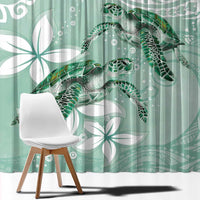 Happy Valentine's Day Polynesia Window Curtain SeaTurtle Couple Polynesian - Green Lester Color LT14 - Polynesian Pride