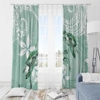 Happy Valentine's Day Polynesia Window Curtain SeaTurtle Couple Polynesian - Green Lester Color LT14 - Polynesian Pride