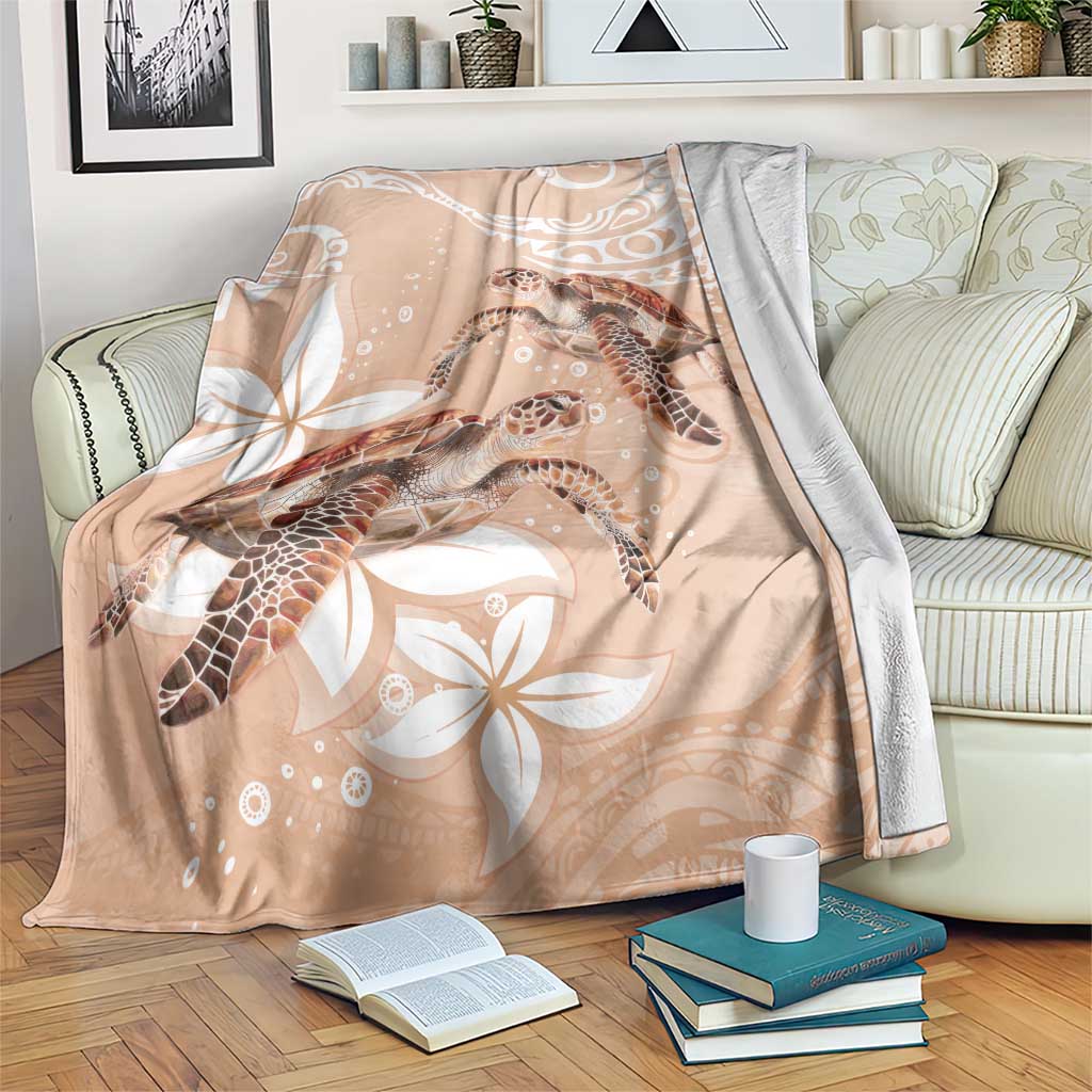Happy Valentine's Day Polynesia Blanket SeaTurtle Couple Polynesian - Desert Sand Color LT14 Desert Sand - Polynesian Pride