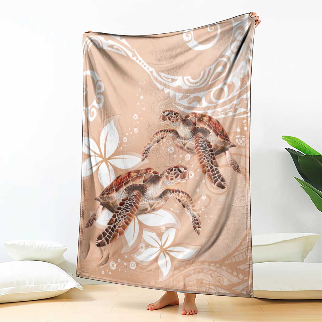 Happy Valentine's Day Polynesia Blanket SeaTurtle Couple Polynesian - Desert Sand Color LT14 - Polynesian Pride