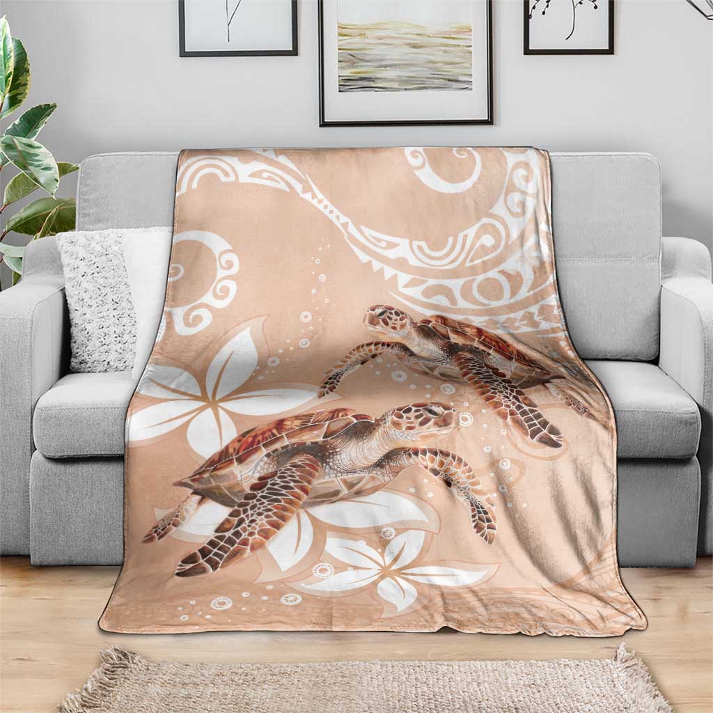 Happy Valentine's Day Polynesia Blanket SeaTurtle Couple Polynesian - Desert Sand Color LT14 - Polynesian Pride