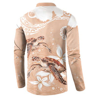 Happy Valentine's Day Polynesia Button Sweatshirt SeaTurtle Couple Polynesian - Desert Sand Color