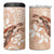 Happy Valentine's Day Polynesia 4 in 1 Can Cooler Tumbler SeaTurtle Couple Polynesian - Desert Sand Color