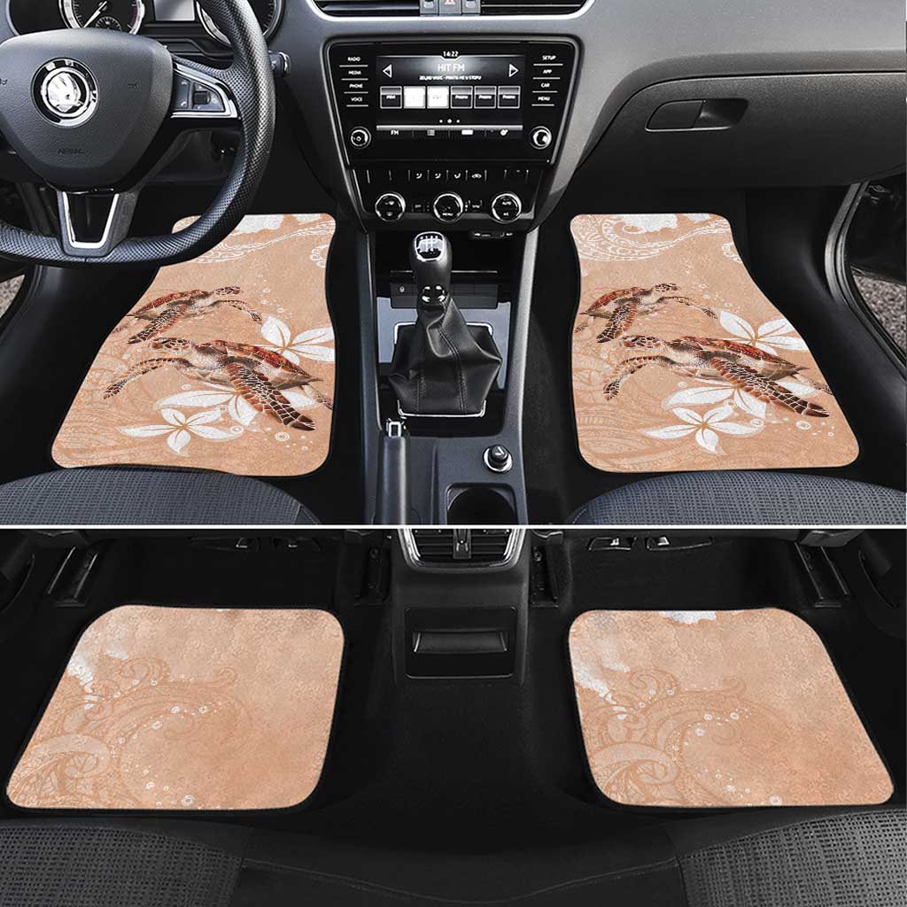 Happy Valentine's Day Polynesia Car Mats SeaTurtle Couple Polynesian - Desert Sand Color LT14 Set 4pcs Desert Sand - Polynesian Pride