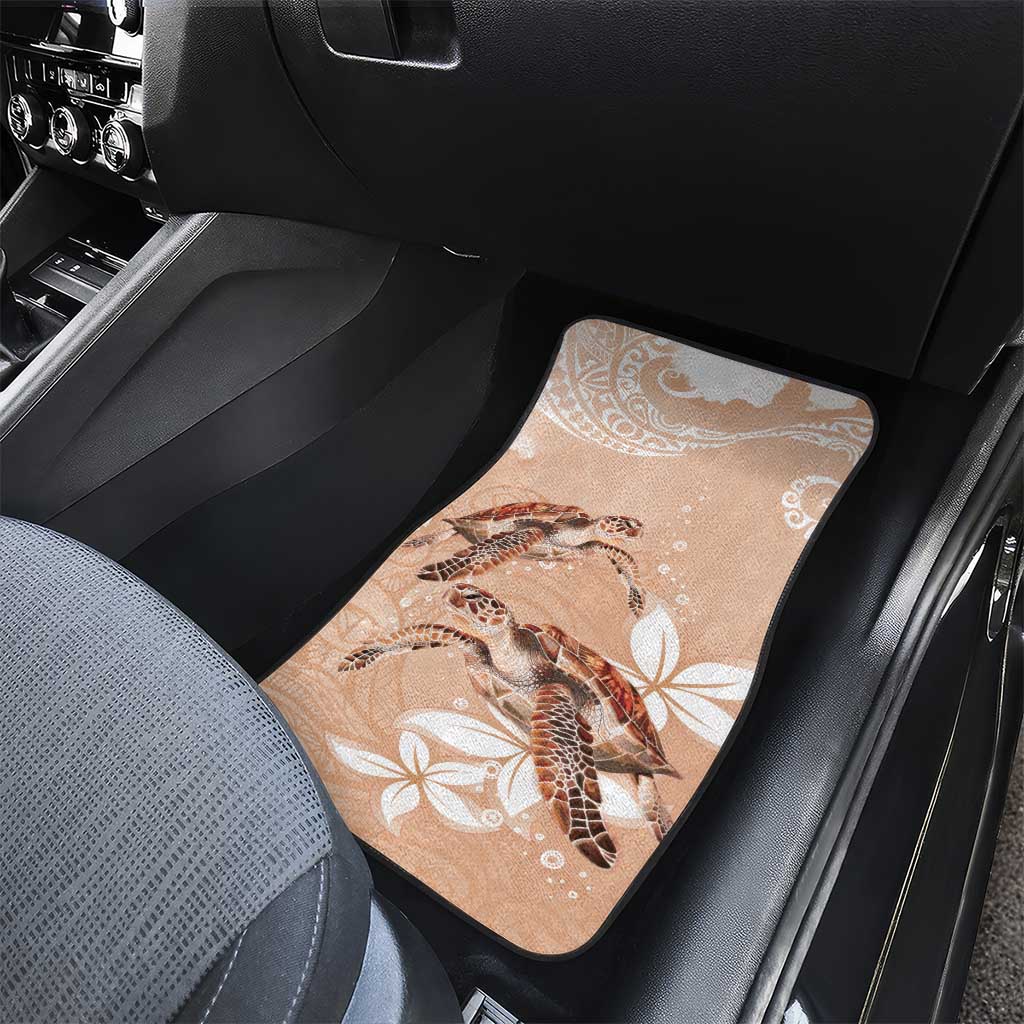 Happy Valentine's Day Polynesia Car Mats SeaTurtle Couple Polynesian - Desert Sand Color LT14 - Polynesian Pride