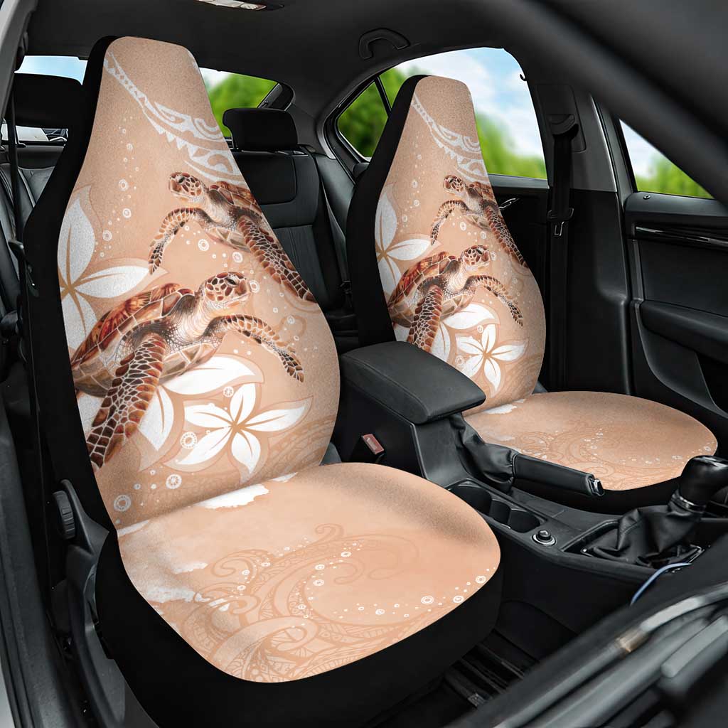 Happy Valentine's Day Polynesia Car Seat Cover SeaTurtle Couple Polynesian - Desert Sand Color