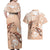 Happy Valentine's Day Polynesia Couples Matching Off Shoulder Maxi Dress and Hawaiian Shirt SeaTurtle Couple Polynesian - Desert Sand Color