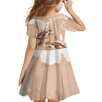 Happy Valentine's Day Polynesia Family Matching Off Shoulder Maxi Dress and Hawaiian Shirt SeaTurtle Couple Polynesian - Desert Sand Color