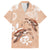 Happy Valentine's Day Polynesia Family Matching Off Shoulder Short Dress and Hawaiian Shirt SeaTurtle Couple Polynesian - Desert Sand Color
