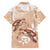Happy Valentine's Day Polynesia Family Matching Off Shoulder Short Dress and Hawaiian Shirt SeaTurtle Couple Polynesian - Desert Sand Color