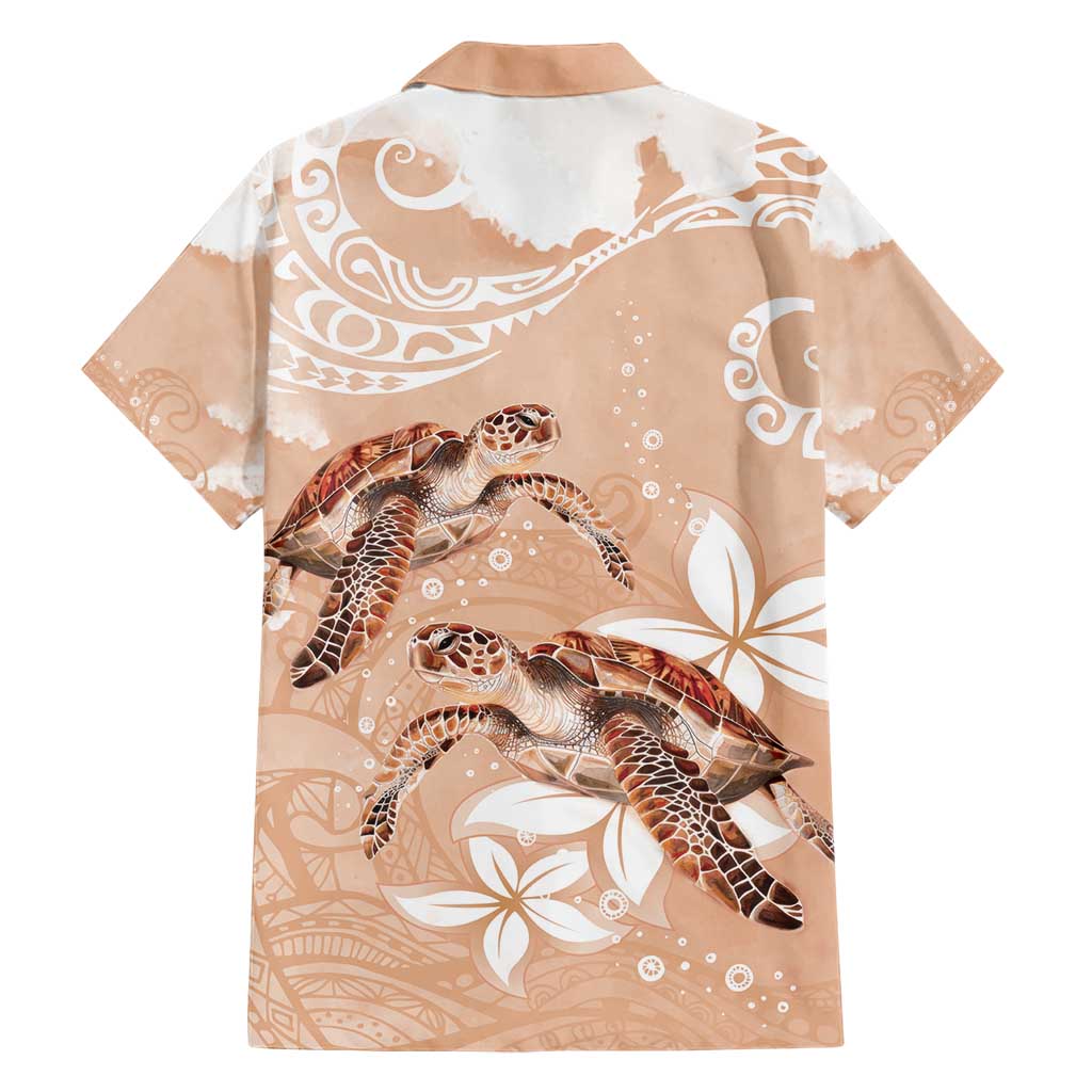 Happy Valentine's Day Polynesia Hawaiian Shirt SeaTurtle Couple Polynesian - Desert Sand Color LT14 - Polynesian Pride