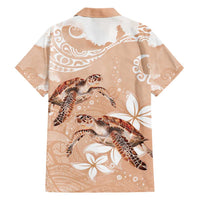 Happy Valentine's Day Polynesia Hawaiian Shirt SeaTurtle Couple Polynesian - Desert Sand Color LT14 - Polynesian Pride