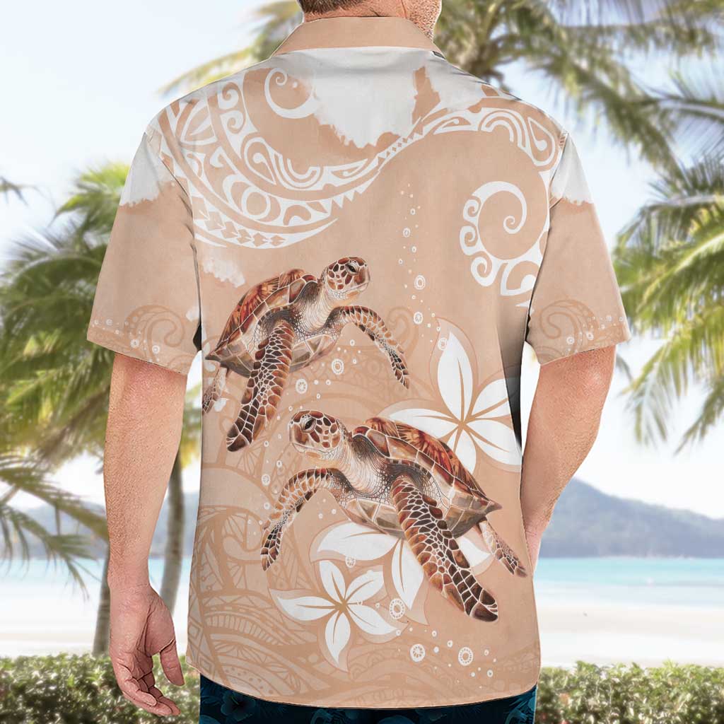 Happy Valentine's Day Polynesia Hawaiian Shirt SeaTurtle Couple Polynesian - Desert Sand Color LT14 - Polynesian Pride