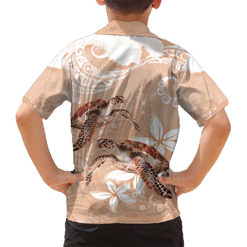 Happy Valentine's Day Polynesia Hawaiian Shirt SeaTurtle Couple Polynesian - Desert Sand Color LT14 - Polynesian Pride