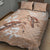 Happy Valentine's Day Polynesia Quilt Bed Set SeaTurtle Couple Polynesian - Desert Sand Color