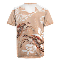 Happy Valentine's Day Polynesia Rugby Jersey SeaTurtle Couple Polynesian - Desert Sand Color LT14 - Polynesian Pride
