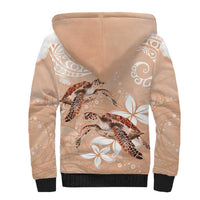 Happy Valentine's Day Polynesia Sherpa Hoodie SeaTurtle Couple Polynesian - Desert Sand Color LT14 - Polynesian Pride