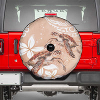 Happy Valentine's Day Polynesia Spare Tire Cover SeaTurtle Couple Polynesian - Desert Sand Color LT14 - Polynesian Pride
