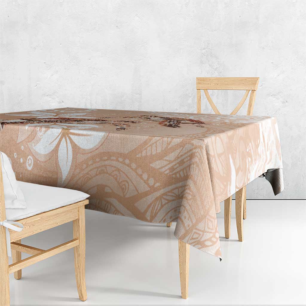 Happy Valentine's Day Polynesia Tablecloth SeaTurtle Couple Polynesian - Desert Sand Color LT14 - Polynesian Pride