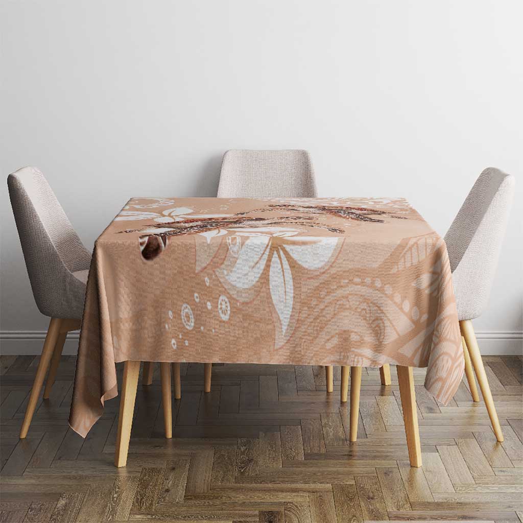 Happy Valentine's Day Polynesia Tablecloth SeaTurtle Couple Polynesian - Desert Sand Color LT14 - Polynesian Pride