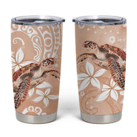 Happy Valentine's Day Polynesia Tumbler Cup SeaTurtle Couple Polynesian - Desert Sand Color LT14 Desert Sand - Polynesian Pride