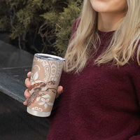 Happy Valentine's Day Polynesia Tumbler Cup SeaTurtle Couple Polynesian - Desert Sand Color LT14 - Polynesian Pride