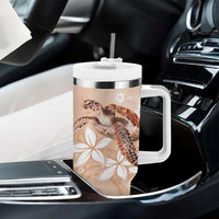Happy Valentine's Day Polynesia Tumbler With Handle SeaTurtle Couple Polynesian - Desert Sand Color LT14 - Polynesian Pride