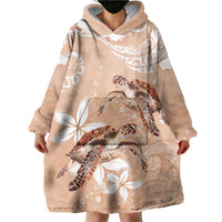 Happy Valentine's Day Polynesia Wearable Blanket Hoodie SeaTurtle Couple Polynesian - Desert Sand Color LT14 - Polynesian Pride