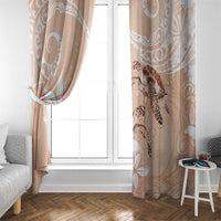 Happy Valentine's Day Polynesia Window Curtain SeaTurtle Couple Polynesian - Desert Sand Color LT14 - Polynesian Pride