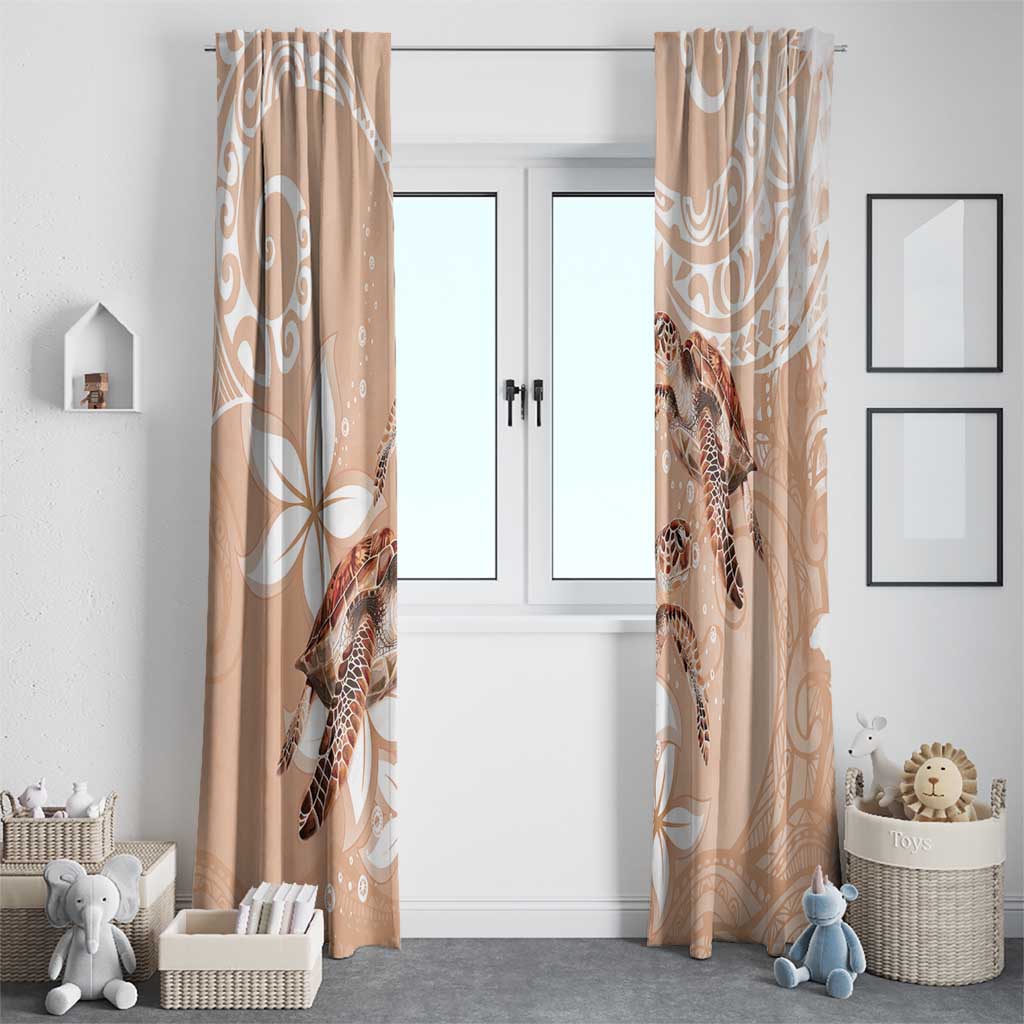 Happy Valentine's Day Polynesia Window Curtain SeaTurtle Couple Polynesian - Desert Sand Color LT14 - Polynesian Pride