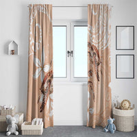Happy Valentine's Day Polynesia Window Curtain SeaTurtle Couple Polynesian - Desert Sand Color LT14 - Polynesian Pride