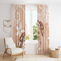 Happy Valentine's Day Polynesia Window Curtain SeaTurtle Couple Polynesian - Desert Sand Color LT14 - Polynesian Pride