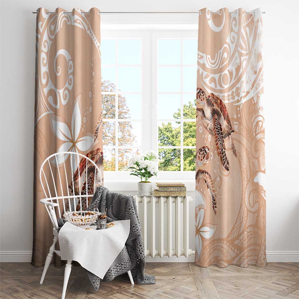 Happy Valentine's Day Polynesia Window Curtain SeaTurtle Couple Polynesian - Desert Sand Color LT14 - Polynesian Pride